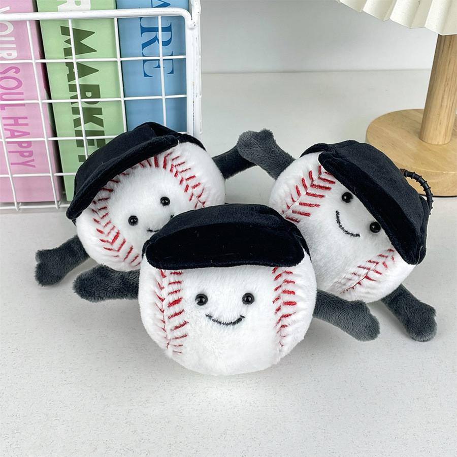 Soft And Adorable Plush Baseball Hat Charm With Short Fur For Hanging Bag