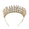 Handmade Crystal Hairband Women Wedding Party Bridal Headpiece Asymmetrical Design Champagne Pink