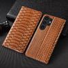 Python Genuine Leather Flip Case for Samsung Galaxy S10 S10E S20 S21 S22 S23 S24 S25 Note 8 9 10 20 Plus FE Ultra Cover Cases