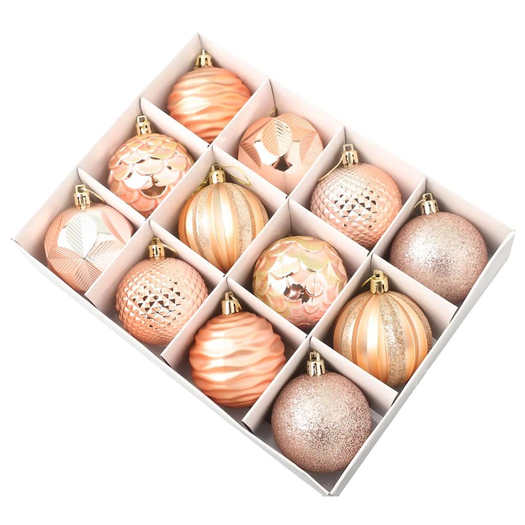 12PCS 6CM Christmas Ball Ornaments Tree Decorations For Holiday Wedding Party Pendants Set Christmas Decorations