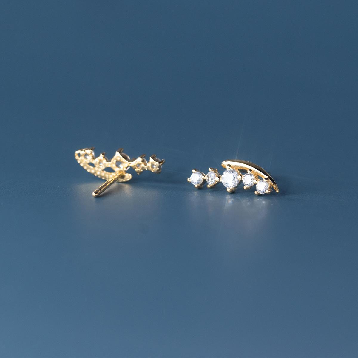 

Trendy Minimalist 925 Silver Mini Inlaid Zircon Arc Earring For Women Student Teen Jewelry Gift золотой