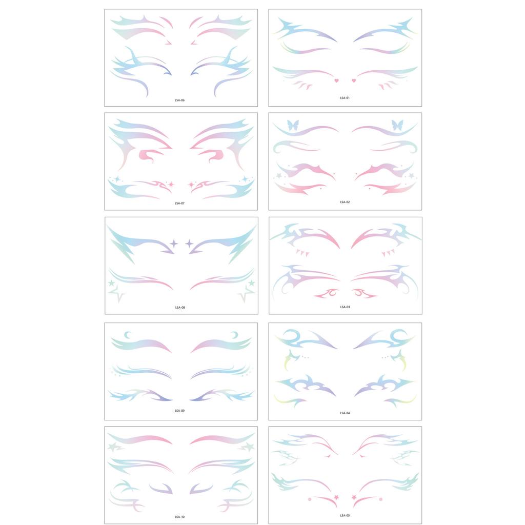 Colorful Gradient Eye Corner Sticker Eye Makeup Sticker Butterfly Star Makeup Sticker
