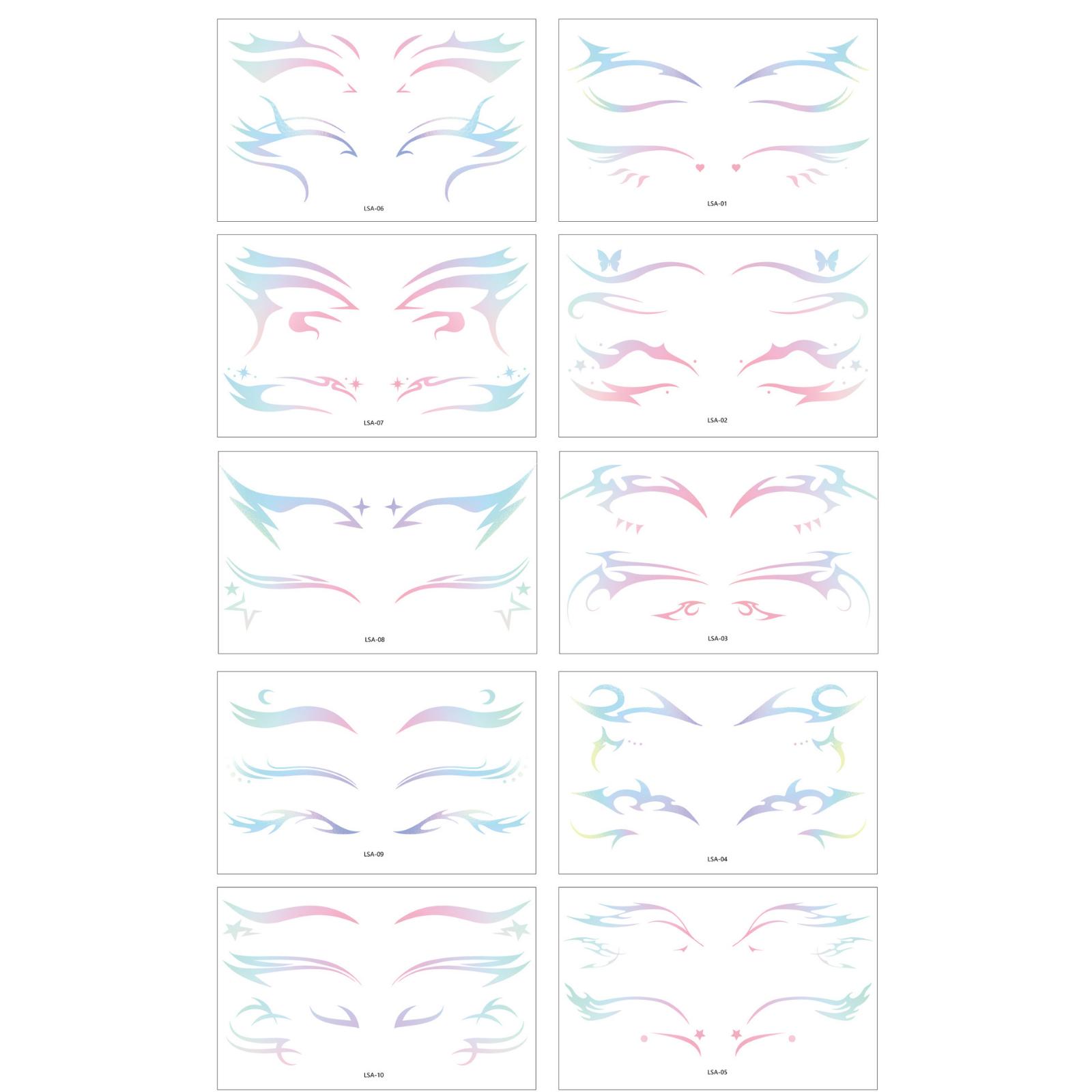 

Colorful Gradient Eye Corner Sticker Eye Makeup Sticker Butterfly Star Makeup Sticker One Size