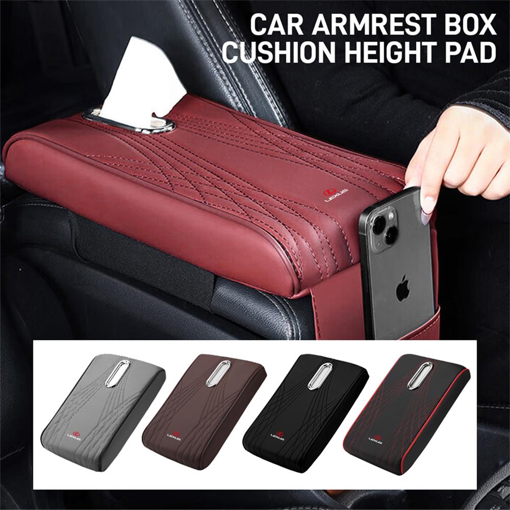 Car Armrest Cushion With Pocket Tissue Storage Bag Center Console Armrest Box Mat For LEXUS FSPORT NX RX GS IS LX ES IS250 Al20