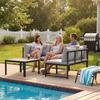 Garden Lounge Outdoor Terrace Furniture 3 Piece 4 Seater Modular With Adjustable Armrests Thick 16cm Cushions Gray