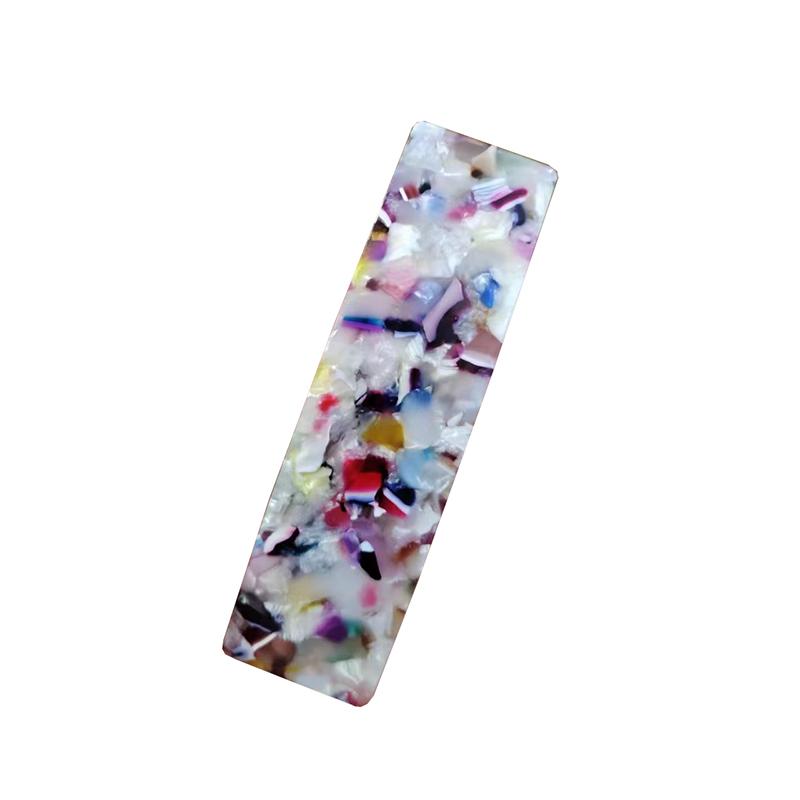 Vintage Quadratische Haarnadel Geometrisch Glitzer Haarspange Metall Harz Seiten Haarnadel Bunte Feder Haarspange für Mädchen Haaraccessoire