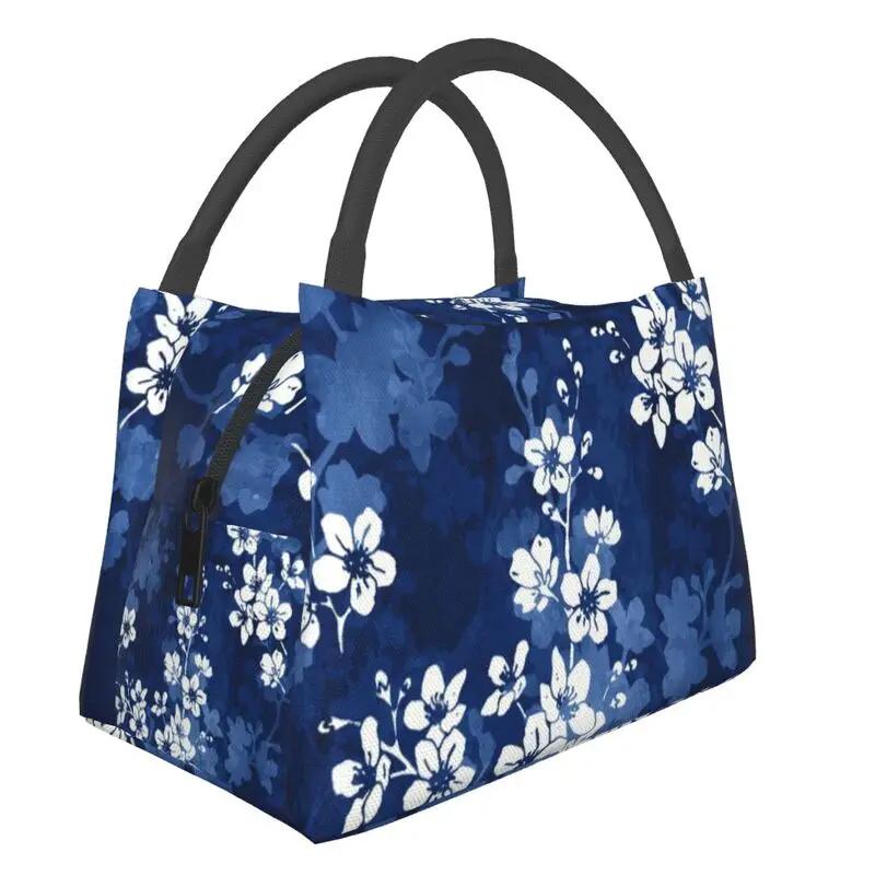 Cherry Blossom Insulated Lunch Tote Bag for Women Sakura Cherry Blossom Cherry Portable Thermal Cooler Food Lunch Box Travel