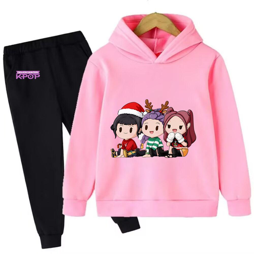 Clothing Sets Girls Casual Comfort Sweatshirt Fashion Printed Pattern Children's Hoodie Set