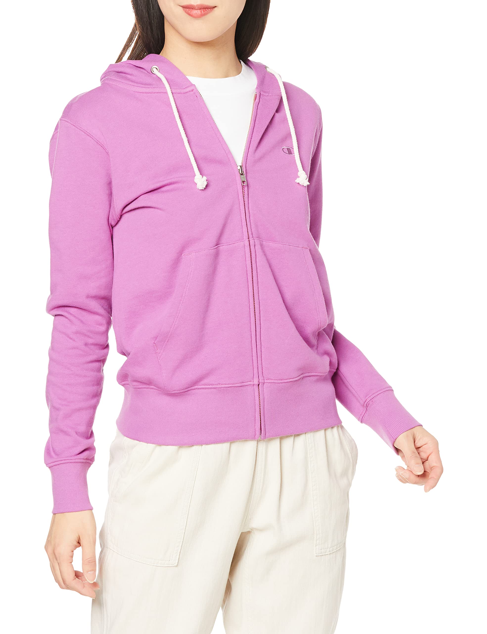 

Champion Raspberry Zip Hooded Size Fleece UV Women s Sweatshirt, M, Lining, Protection, One-Point Logo, CW-Y108/CW-T109 малиновый