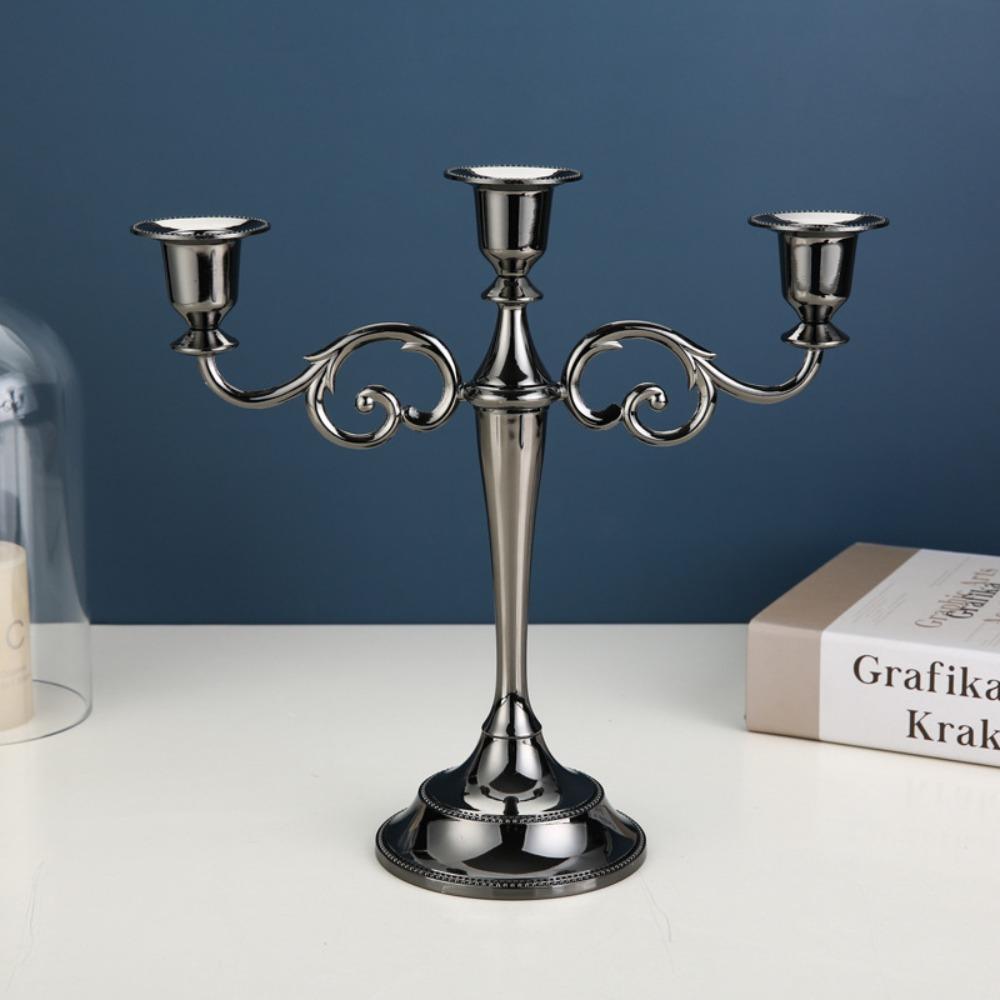 3/5 Arms European Candlestick Metal Zinc Zinc Alloy Candelabrum Luxurious Candle Holder  Banquet
