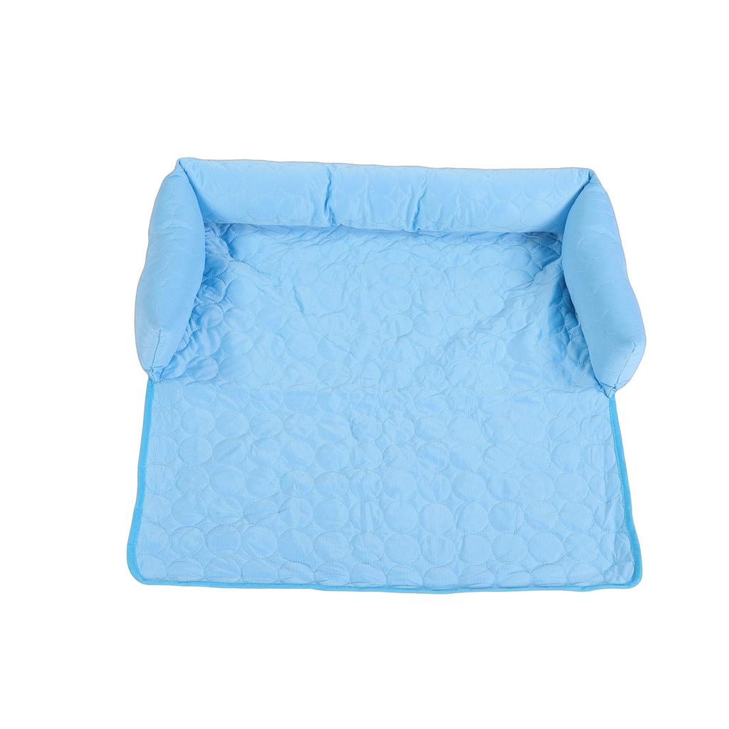 Dogs Cooling Mat Comfortable Portable Stylish Cooling Dog Bed with Head Support for Cage Car 70x70cm 27.6x27.6in