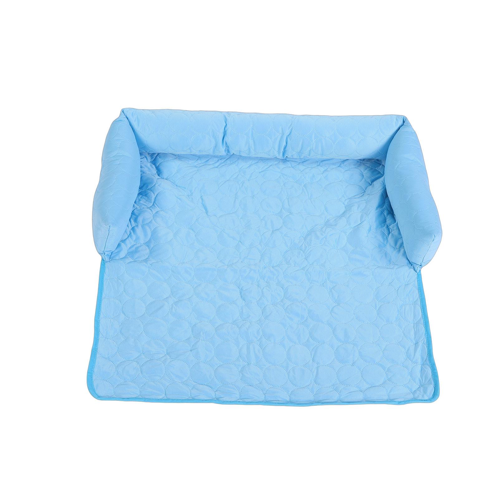 

Dogs Cooling Mat Comfortable Portable Stylish Cooling Dog Bed with Head Support for Cage Car 70x70cm 27.6x27.6in 70x70cm/27.6x27.6in
