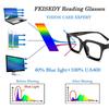 Reading Glasses Blue Light Cut Stylish Popular Retro Square Reading Glasses with Case B2479 [FEISEDY] Women's Men's