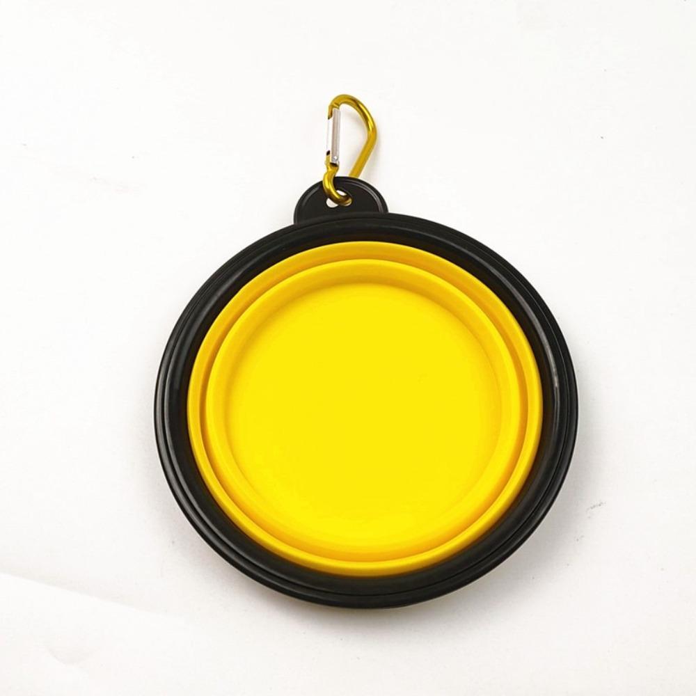 Portable Plastic Pet Bowl with Keychain 350ML Foldable Folding Bowl Dog Water Bowl Outdoor