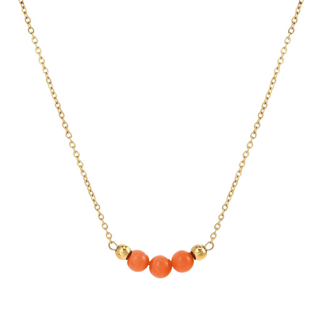 Vintage Necklace Featuring Natural Stone Adjustable Length Necklace Stainless Steel Texture Present for Women and Girl