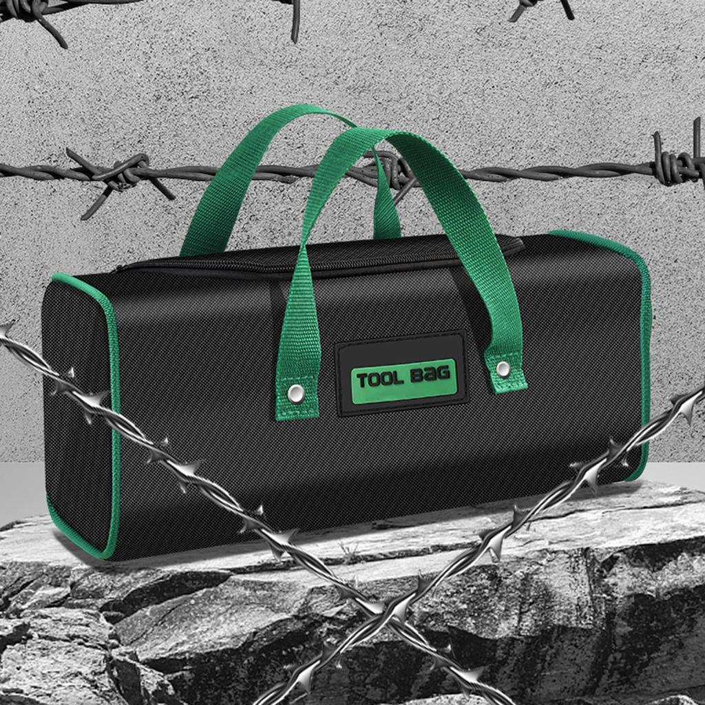 Geantă Portabilă Ușoară pentru Depozitare Electrician Organizatoare de Scule Pânză Oxford Verde pentru Meseriași Gestionare Eficientă a Sculelor