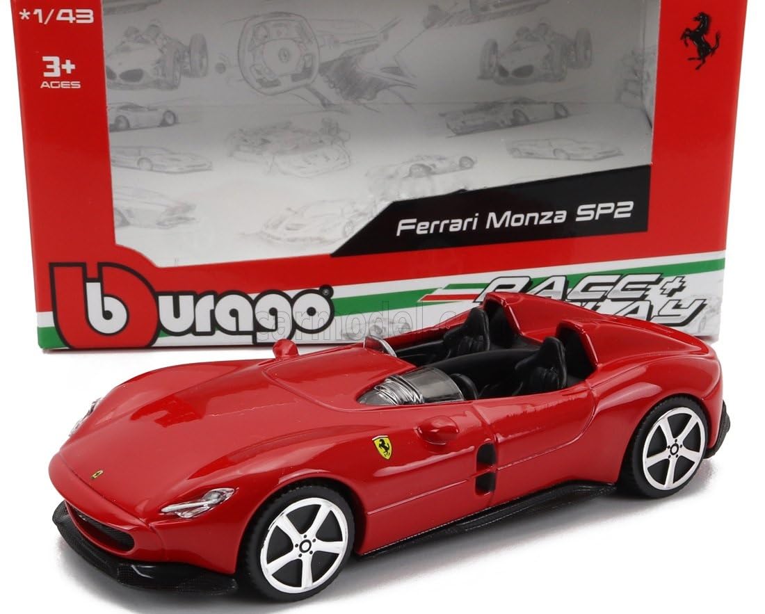 

Bburago Ferrari Monza 1/43 Scale Diecast Model Car, FERRARI MONZA SP2 2018 (Red) [Parallel Import]