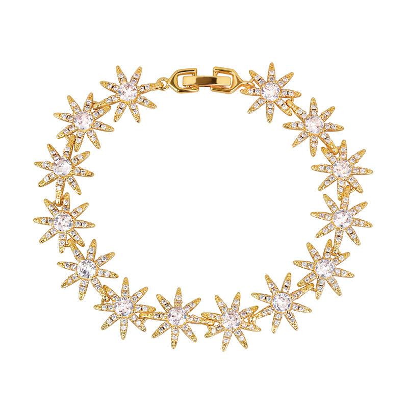 European and American New Fashion Trendy Accessories Women's Creative Bracelet Simple Zircon Flower Bracelet 2026