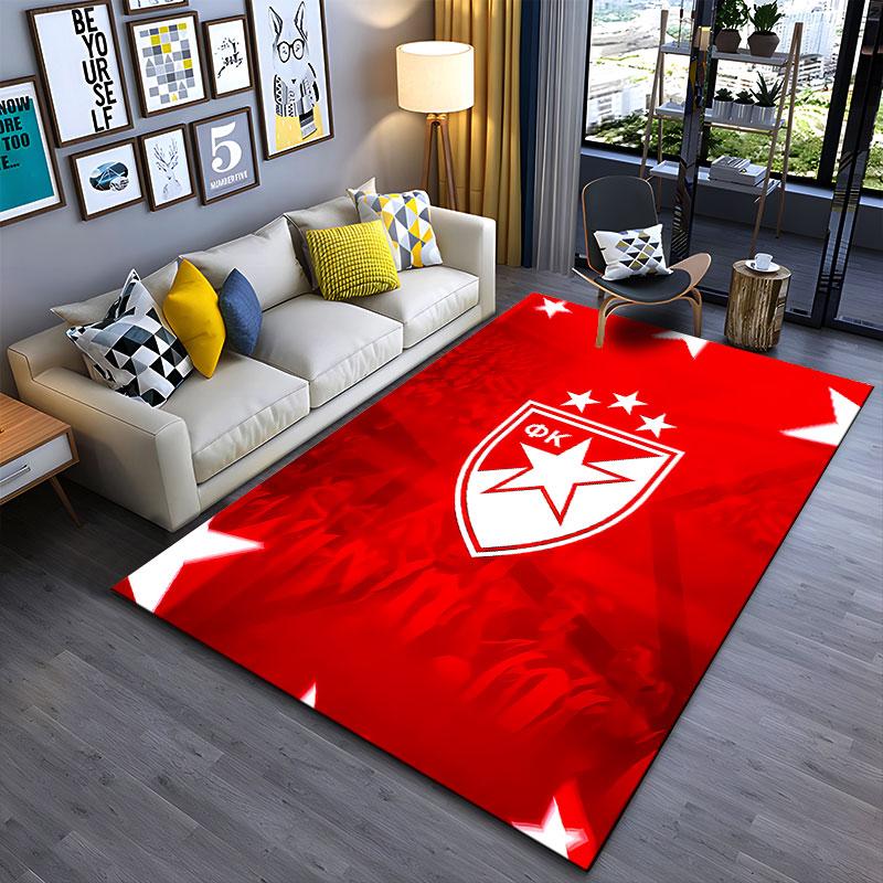 Red Star Emblem Design Carpet suitable as a non-slip mat for the living room or bedroom sofa