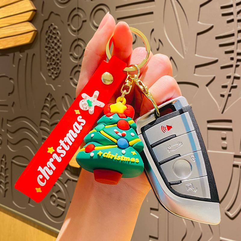 Christmas Cute Family Series Keychain Santa Claus Charms For Backpacks Gifts And