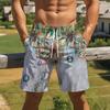 Herren Druck Casual Shorts Kordelzug Elastische Taille Locker Streetwear Sommer