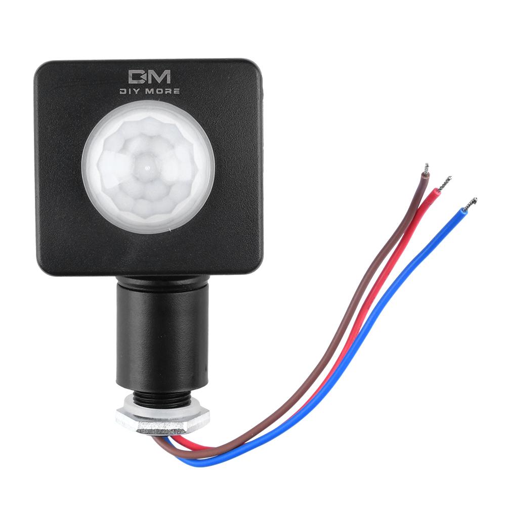 

Ультратонкий светодиодный прожектор PIR датчик движения детектор водонепроницаемый наружный 85-265 В IP65 датчик движения регулируемый PIR переключатель 10 мм чёрный