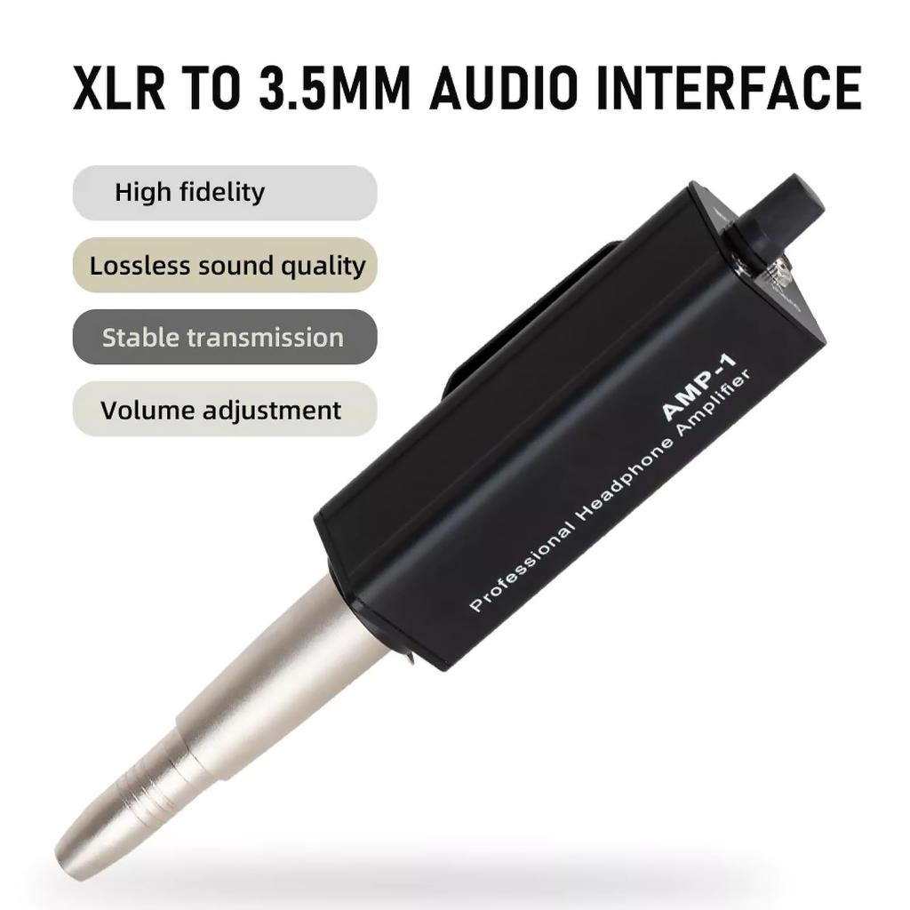 Portable Headphone Amplifier Converter with XLR Stereo Input and Lossless Stereo Volume Control AMP-1 3.5mm Output, Audio,