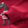 Boys' Red Fleece-Lined Winter Hoodie 2025 - Stylish Year of the Horse Top for Middle and Big Kids.