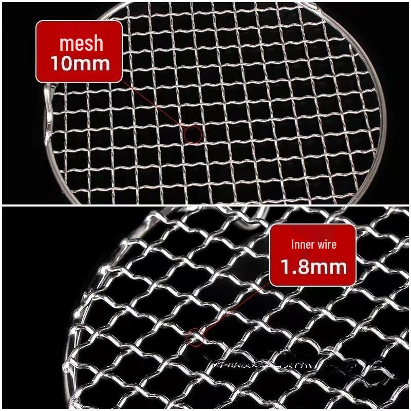 304 Stainless Steel BBQ Grill Net with Legs - Round and Square Options for Electric Stoves, Fire Pits, Roasting, Oil Draining, and Drying.