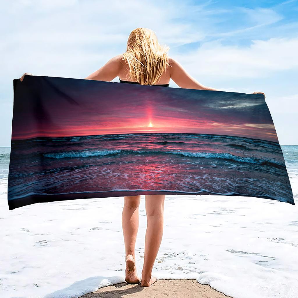 Seaworld Landscape Microfiber Oversized Lightweight Beach Towel Sand Free Towels Swim Pool Camping Essentials Accessories