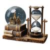 Retro Iron Tower Music Box with Luminous Crystal Ball Hourglass - Perfect for Desktop Ornament or Small Gift for Graduation, Qixi, or Valentine's Day.