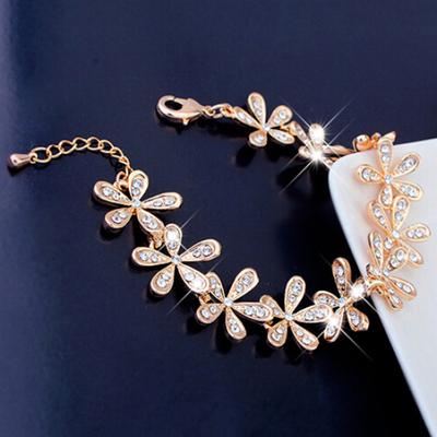 Moterų Kalnų krištolas inkrustuota gėlė snaigė Elegantiška vestuvių nuotakos apyrankė dovana