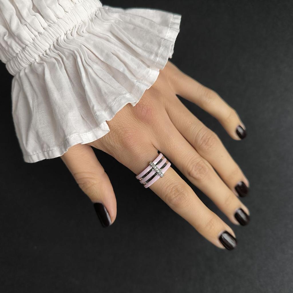 Silberring mit Keramik, Gewicht des Artikels 7,72 g (60002356)