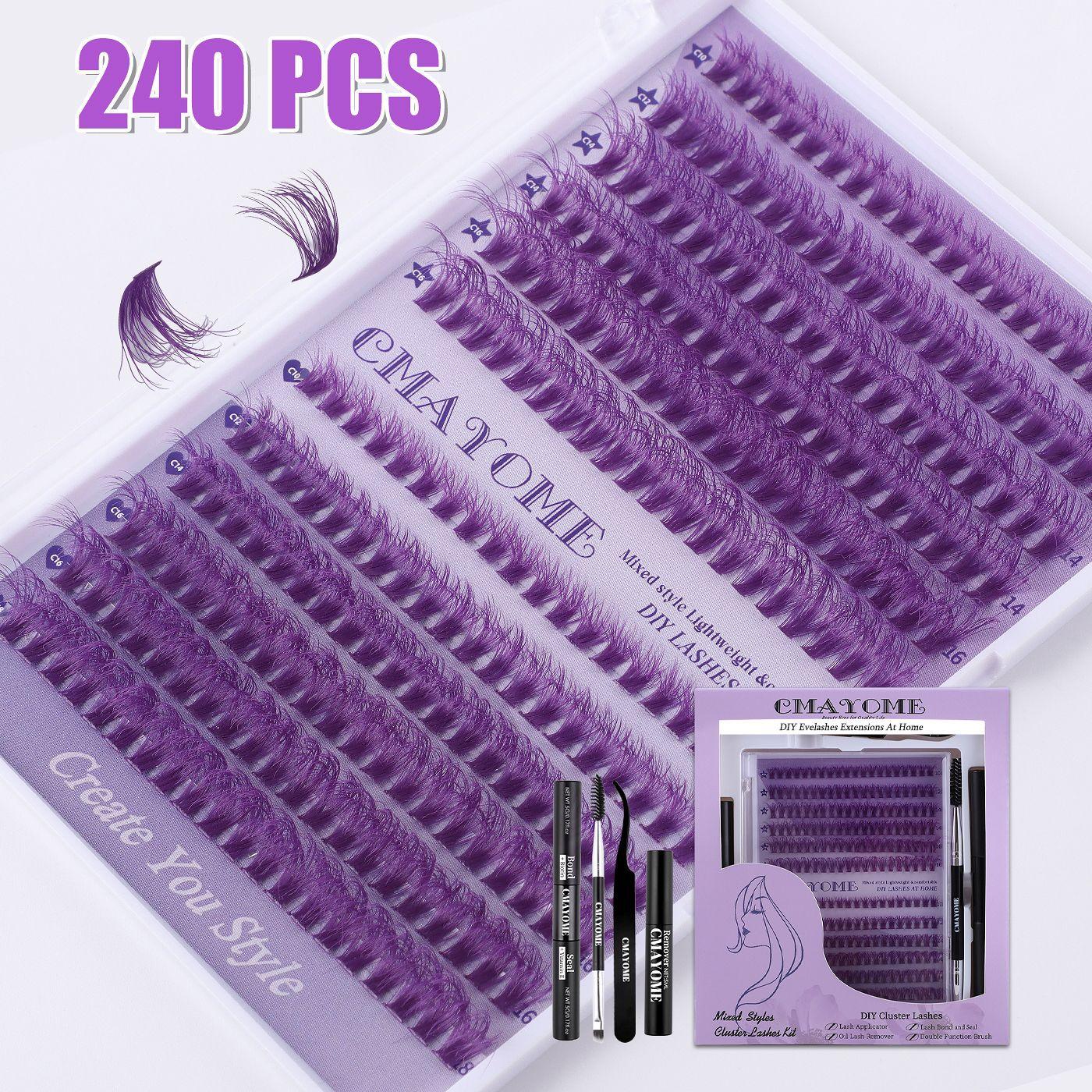 

Halloween D Song Color Single Cluster False Eyelashes Glue Set Diy Segmented Natural Thick Eyelashes