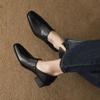 New Low-top, Light-mouth Black Small Leather Shoes, Fashion Single Shoes, Women's Pointed Toes, One Pedal, Genuine Leather Women's Shoes, Beef Tendon 