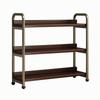 Three-Tier Storage Shelf Freestanding Desktop Organizer with Metal Frame