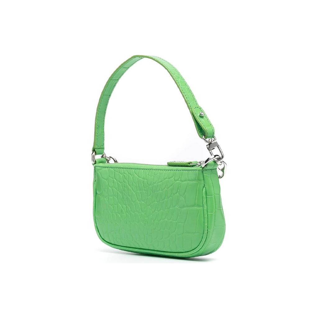 By Far Mini Rachel Strapless Textured Chain Zip Closure Leather Underarm Shoulder Handbag Women handbags Green 21CRMIRAGSDSMA