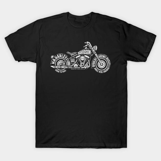 I like ts Heren Zwart Print T-shirt Wees De Identiteit - Harley Door Bonganze Voor Motorrijders Geen-Knippen Transferpapier Print Katoenen T-shirt 4XL