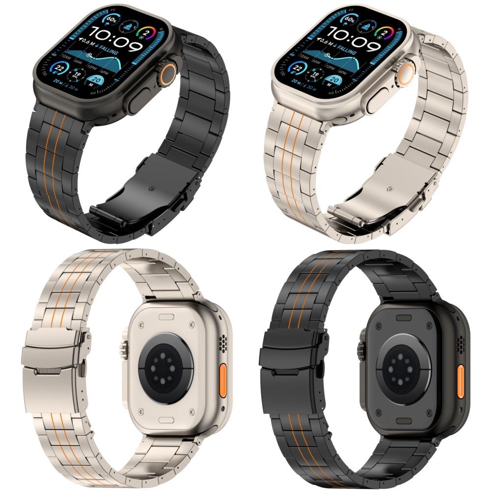 For Compatible Titanium S11 Ultra3 Pure Titanium Alloy Watch Strap with Fake Five Beads Folding Buckle