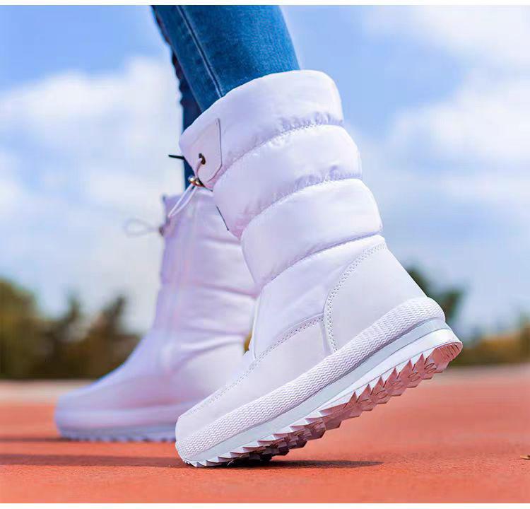 Fashion Winter Thick Women's Snow Boots Warm Plush Mid-calf Boots Non Slip Waterproof Platform Snow Boot Casual Female 2025 New
