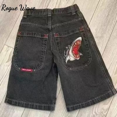 RogueWave Americký Hip-Hop Trend Retro Džínsové Šortky Pánske a Dámske Y2K Harajuku Gotické Teplákové Šortky