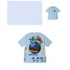 Mens Loose Fit Cotton Blend Short Sleeve T-Shirt With Cartoon Print Breathable Casual Tee Teens Adults