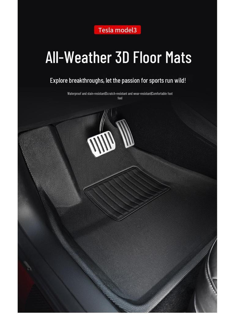 Eco-Friendly Waterproof XPE Car Floor Mats & Odorless Trunk Mat for Tesla Model 3/Y (L/R Drive)