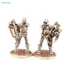 Vintage Brass Skeleton Warrior Figurines - Medieval Ax-Wielding Mini Statues for Desk Decor & Collection
