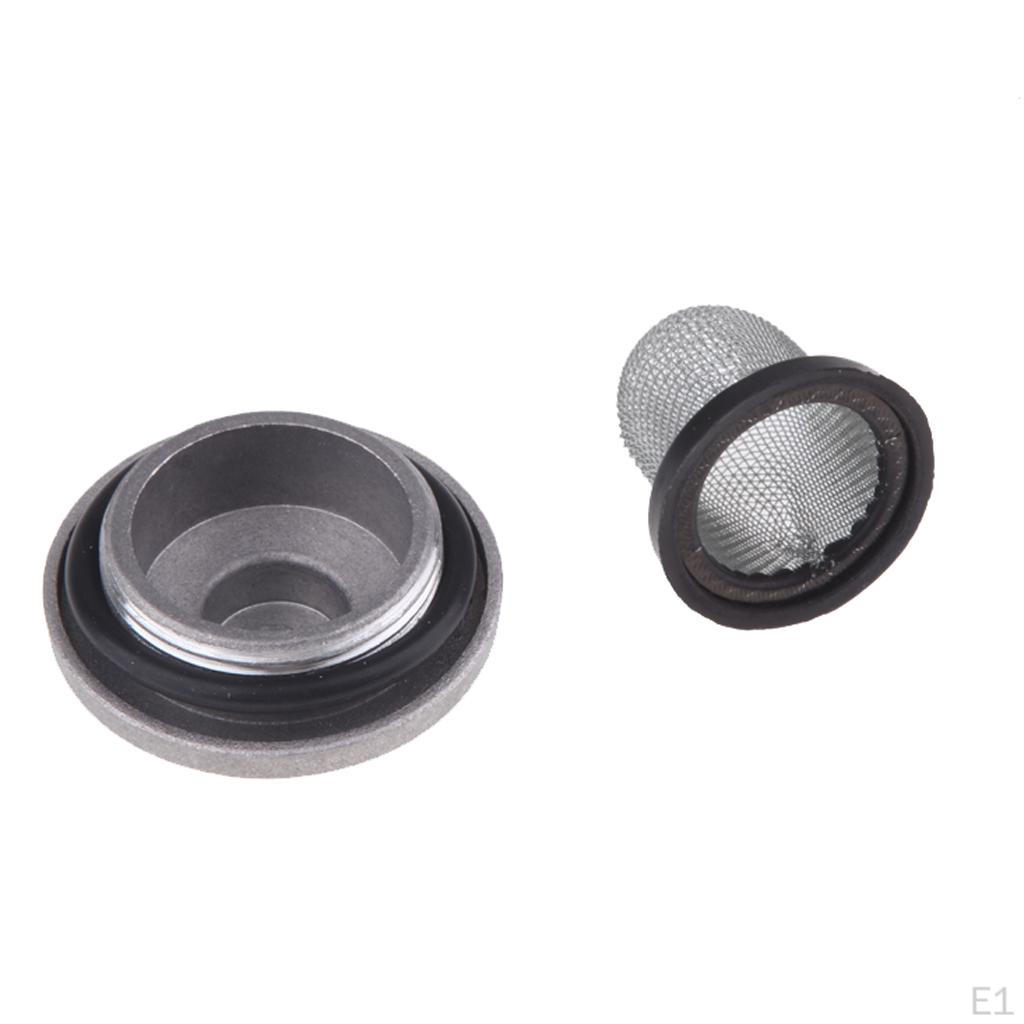 1 Insira a mola da linha do bujão de drenagem de óleo do motor para GY6 50cc 80cc 125cc 150cc