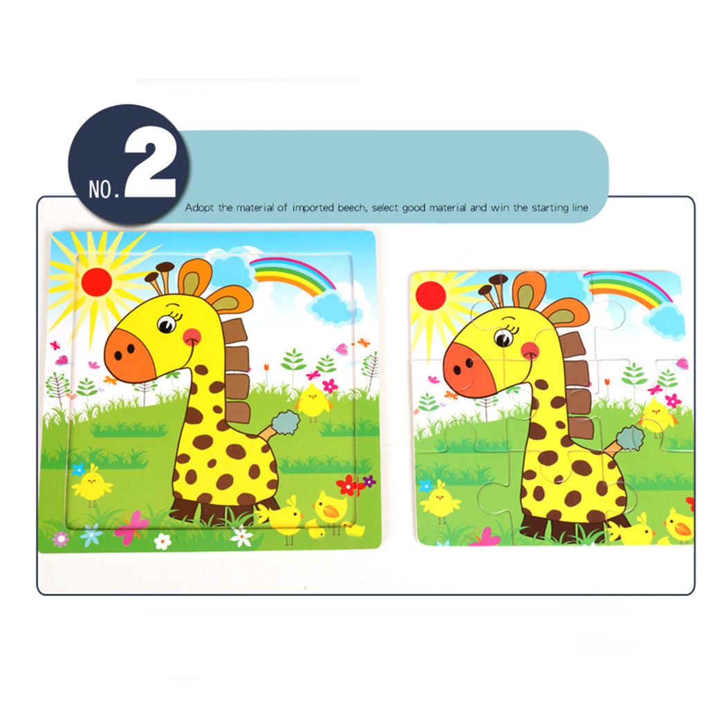 Dřevěné puzzle pro batole Přenosná hračka se zvířátky pro rané vzdělávání pro děti od 3 let