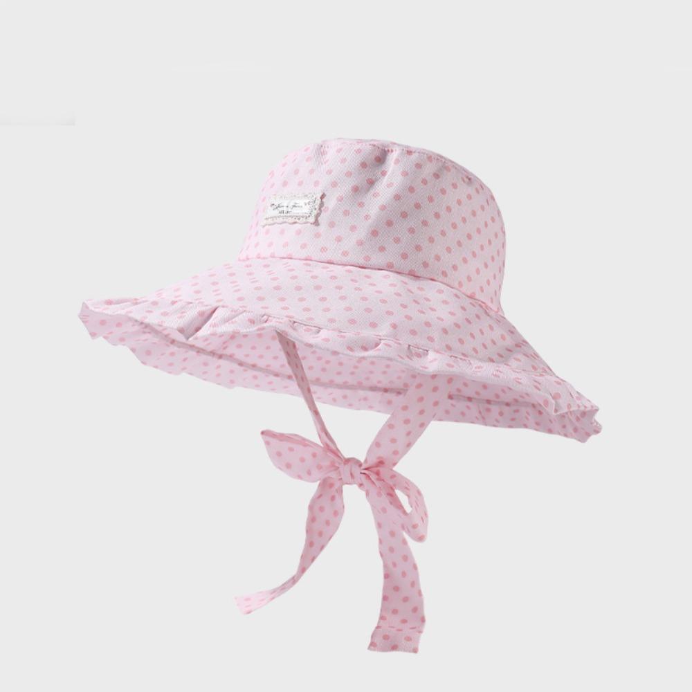 Polka Dot Women Fisherman Hat Ribbon Bucket Hat Casual Sunshade Hat  Summer