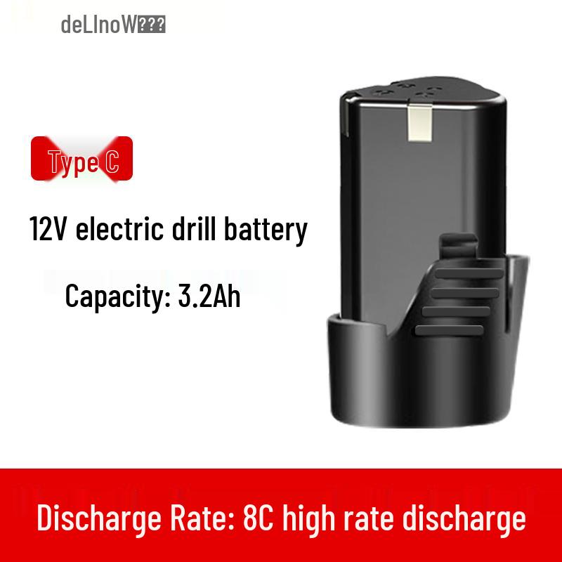 12V/16.8V/25V Electric Drill Set with Lithium Battery, Charger, Wrench & Screwdriver