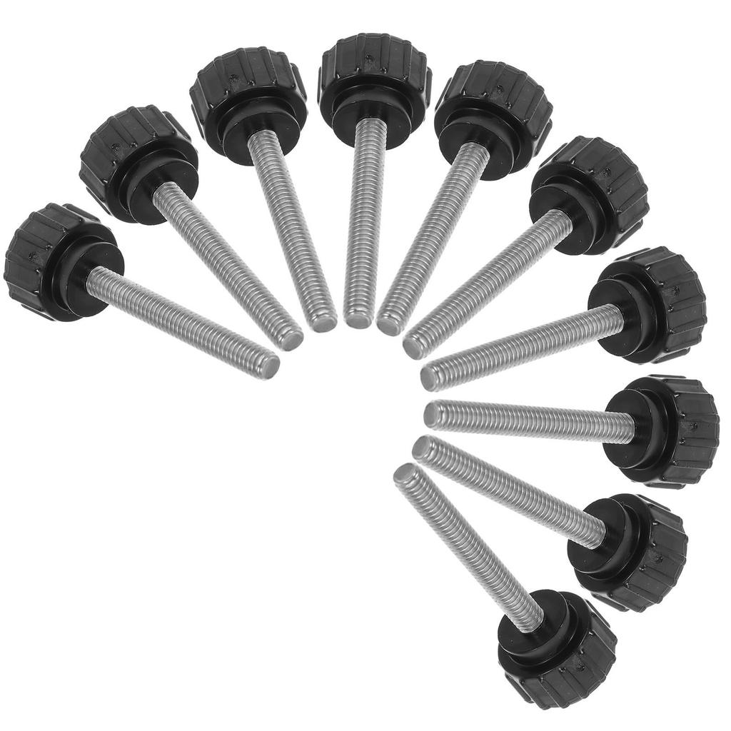10Pcs Stainless Steel Round Head Knurled Thumb Screws M4x10mm Easy Tightening Mounting Screws for Machinery Monitor