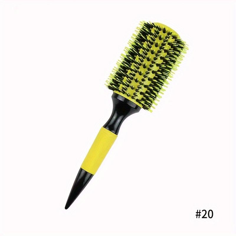 Yellow Aluminum Alloy Tube Bristle Nylon Needle Hair Curling Comb Women Hair Styling Tools